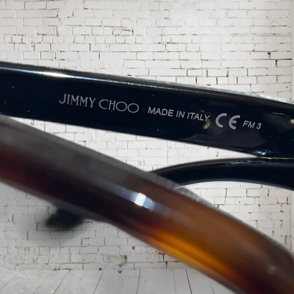 Jimmy Choo‎ Cade Women's Havana Glitter Sunglasses w/ Gold Flash Lens - OCY FQ